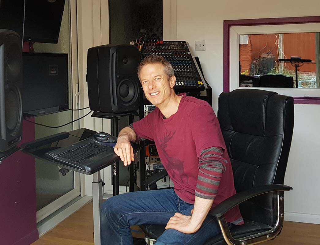 Mark Parkins at the studio desk, Psyrex Nottingham